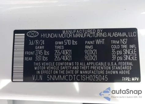 2025 Genesis Gv70 3.5T Awd Sport from USA, damaged, VIN 5NMMCDTC1SH025045